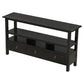 Small Entryway Table - Distressed Black 57” Console Table for Entryway