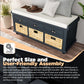 Bedroom Benches for Foot of Bed - Antique Navy 42” Entryway Shoe Storage