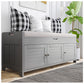 Storage Bench for Entryway - Gray Wash 43” Entryway Bench with Storage