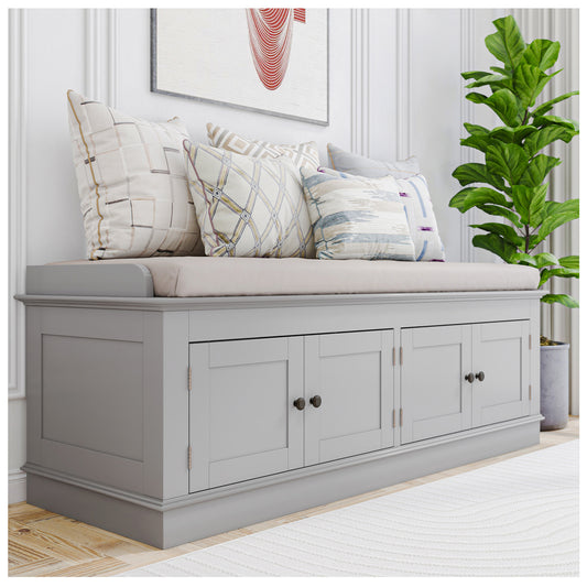 Modern Storage Benches - Gray Wash 42” Bench with Shoe Storage