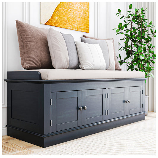 Modern Storage Benches - Antique Navy 42” Bench with Shoe Storage