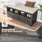 Storage Benches - Dark Gray + Beige 42” Storage Bench for Entryway