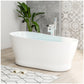 Modern Bathtubs for Bathrooms - 62” White Portable Tub for Adults