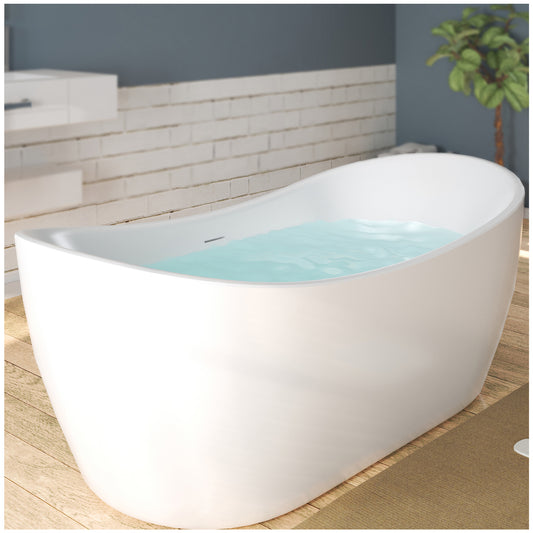 Modern Freestanding Bathtubs - 62” White Ice Bath Tub for Athletes