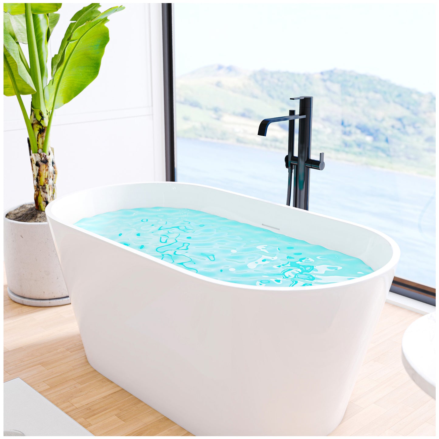 Freestanding Bathtubs for Bathroom - 51” White Stand Alone Bathtub