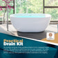 Free Standing Bathtubs - 67” White Oval Portable Bathtub Adult