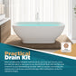 Freestanding Bathtub - 63” White Oval Inflatable Bathtub for Adults