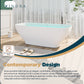 Freestanding Bathtub - 63” White Oval Inflatable Bathtub for Adults