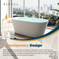 Modern Freestanding Bathtub - 63” White Oval Cold Water Plunge Tub