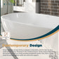 Modern Freestanding Bathtub - 67” White Oval Bathtubs for Bathroom