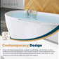 Freestanding Bathtub - 67” White Rectangular Bathtubs for Bathroom