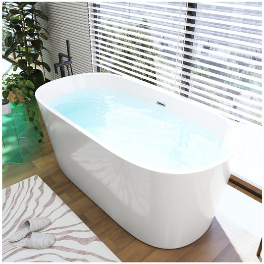 Modern Bathtubs for Bathroom - 59” White Stand Alone Tub