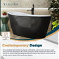 Modern Bathtubs for Bathroom - 62” Black Freestanding Bathtub