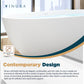 Freestanding Bathtubs - 63” White Rectangular Bathtubs for Bathroom