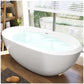 Modern Freestanding Bathtubs - 59” White Oval Portable Bath Tubs Adult