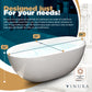 Modern Freestanding Bathtubs - 59” White Oval Portable Bath Tubs Adult