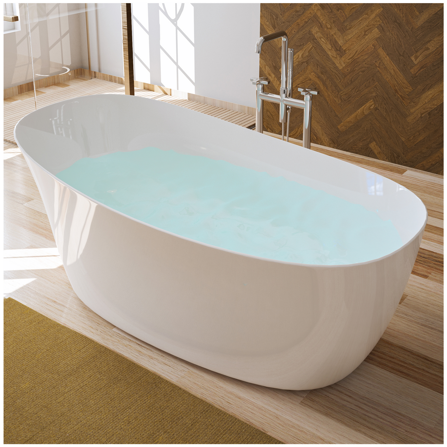 Modern Freestanding Bathtubs - 55” White Acrylic Free Standing Tub