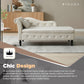 Storage Chaise Lounge Indoor - 60” Beige Velvet Lounge Chair