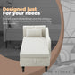 Storage Chaise Lounge Indoor - 60” Beige Velvet Lounge Chair