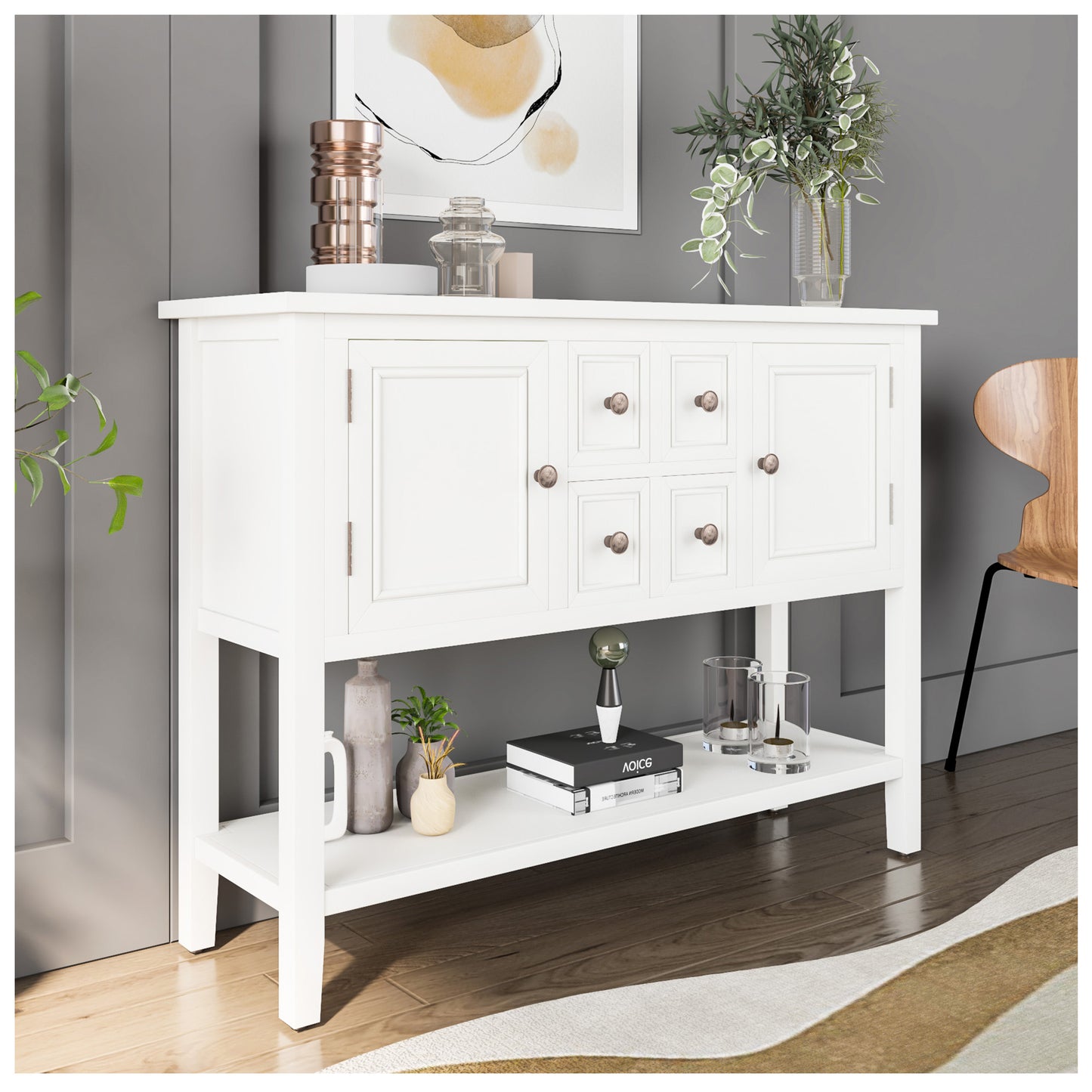 Kitchen Console Tables - 46” Sideboard Storage Cabinet