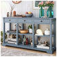 Console Table with Drawers - Teal Blue 57” Console Table for Entryway