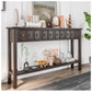 Console Table with Storage - Black 60” Small Entryway Table