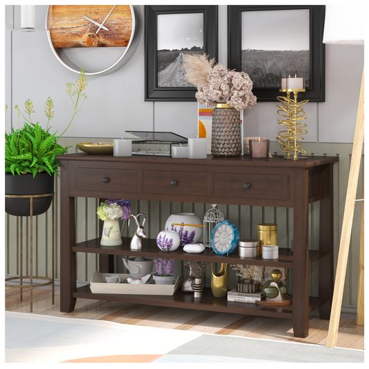 Console Table for Entryway - Espresso 50” Hallway Table for Entryway