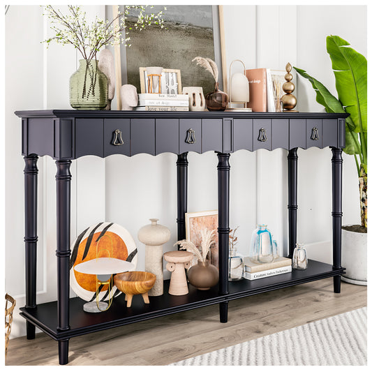 Console Tables for Entryway - Black 63” Hallway Table for Entryway