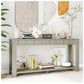 Console Tables for Entryway - Wood Khaki 63” Entryway Table with Storage