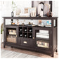 Bar Shelves for Liquor Bottles - Coffee 51” Bar Table with Storage