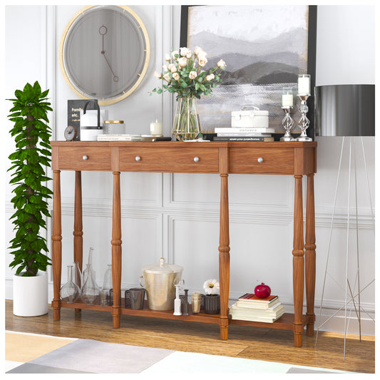 Entry Way Table Home Furniture - Brown 60” Console Table for Entryway