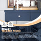 Console Table with Drawers - Navy Blue 60” Hallway Table for Entryway