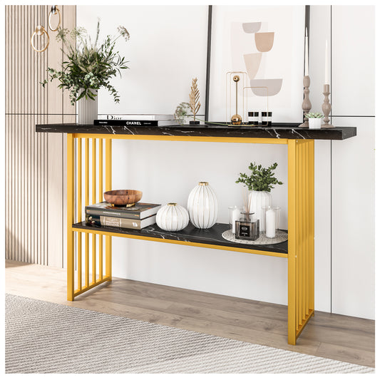 Console Tables for Entryway - Golden 63” Entryway Table with Storage