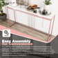 Narrow Console Table - Pink White 63” Hallway Table for Entryway