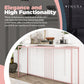 Narrow Console Table - Pink White 63” Hallway Table for Entryway