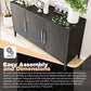 Narrow Console Table - Black 59” Hallway Table for Entryway