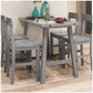 Small Dining Table Set for 4 - Gray 52” Dining Table Set of 5