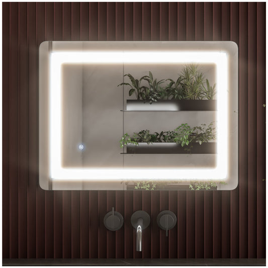 LED Mirror for Bathroom - White 32” Bathroom Vanity Mirrors for Wall