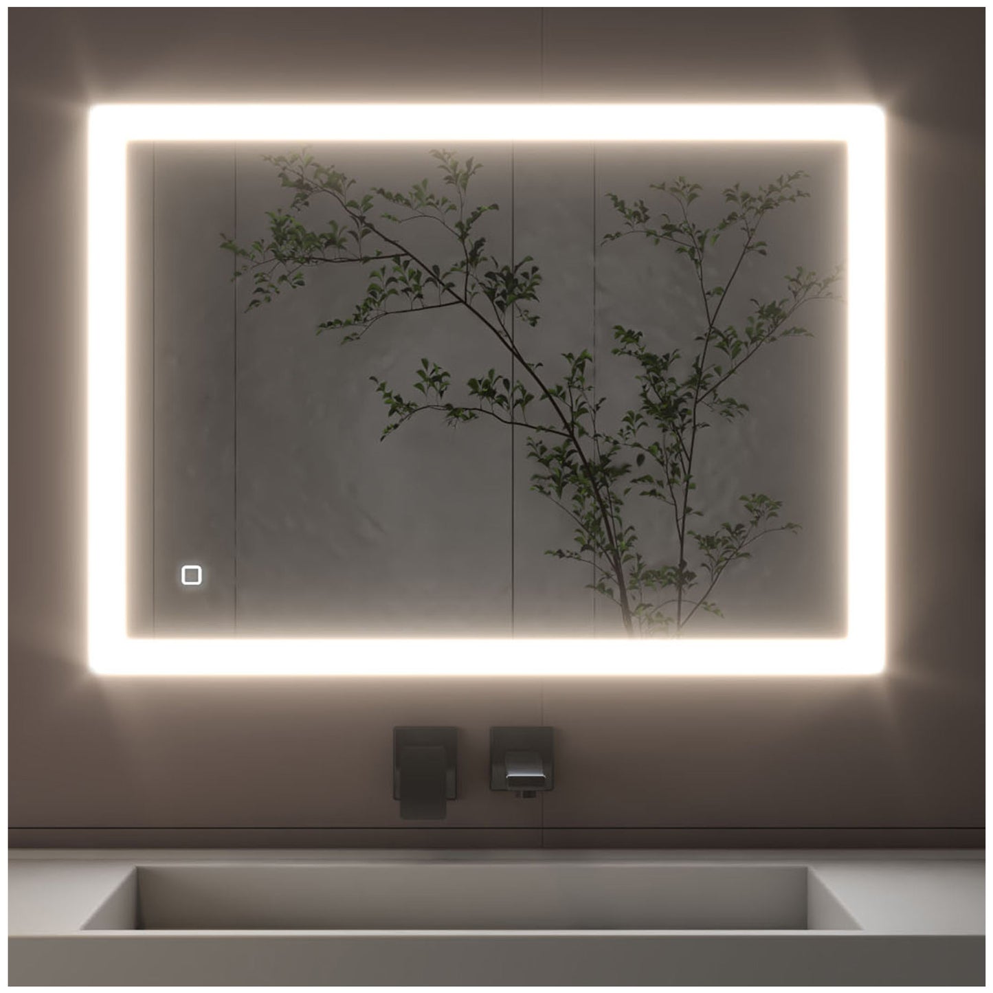 Bathroom Mirrors for Vanity - 40” White LED Bathroom Mirror