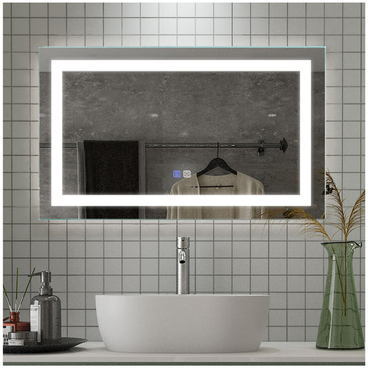 Bathroom Mirrors for Wall - 40” Silver Lighted Vanity Mirror