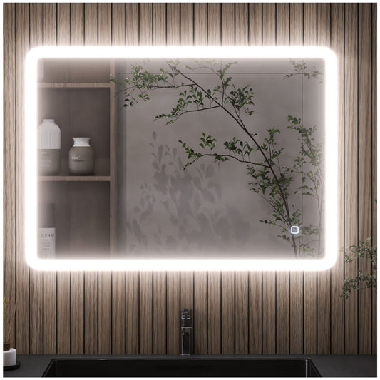 Bathroom Mirrors for Vanity - 32” Silver Lighted Vanity Mirror