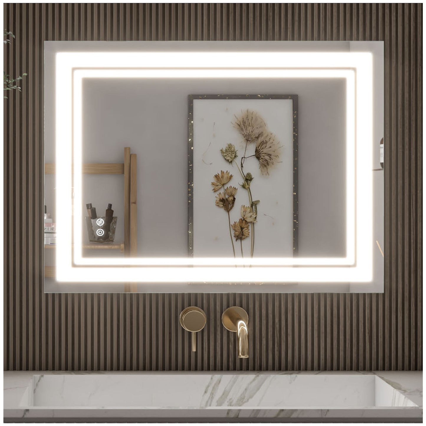 Bathroom Mirrors for Wall - 28” Silver LED Bathroom Mirror