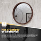 Round Mirrors for Wall Decor - 24” Brown Circle Mirrors for Wall