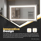 Bathroom Mirrors for Vanity - 60” White Aluminium Mirror with Lights