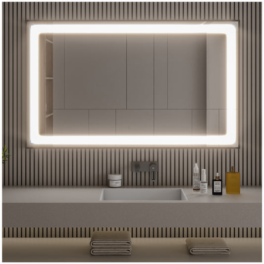 Bathroom Vanity Mirror - 60” Matte Black Vanity Mirror with Lights