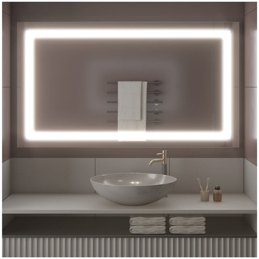 Vanity Mirror with Lights - 72” Frameless White Batroom Mirrors for Wall