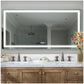 Bathroom Vanity Mirror with Lights - 72” Silver LED Bathroom Mirror