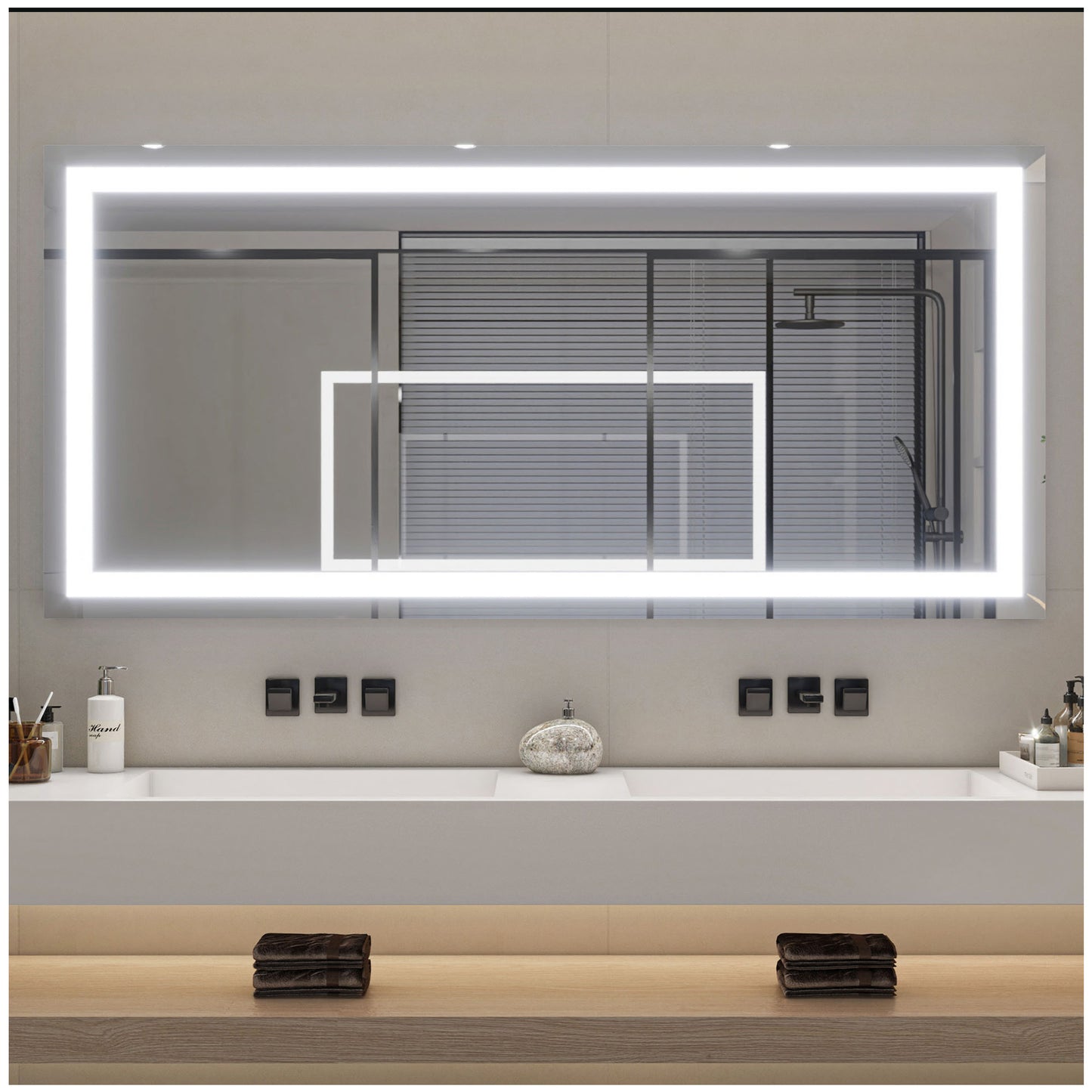 Bathroom Mirrors for Wall - 72” Silver Bathroom Vanity Mirror