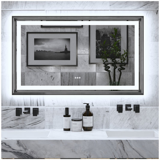 LED Mirror for Bathroom - 40” Black Framed Vanity Mirror with Lights