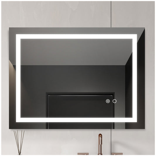 Wall-Mounted Mirrors - 40” White Vanity Mirror with Lights